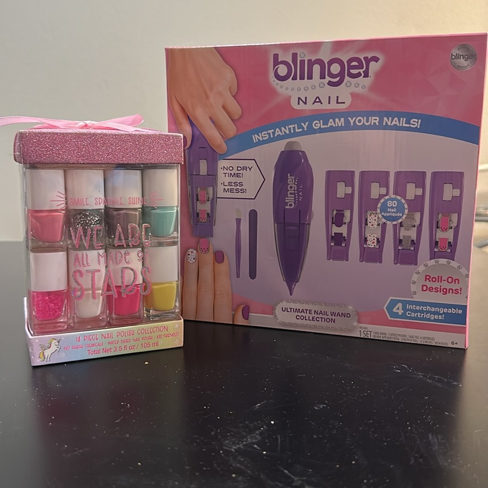 Nail Blinger ultimate nail wand and set of 14 Nail colors